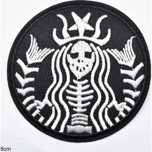 Skull Beauty Woman Iron On Embroidered Clothes Patches For Girl Woman Clothing Stickers Garment Wholesale
