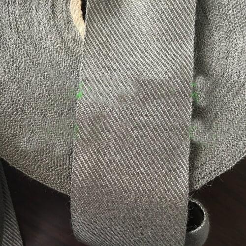 1M 4cm width Stainless steel fiber metal cloth for Glass and touch screen industry use High temperature metal belt
