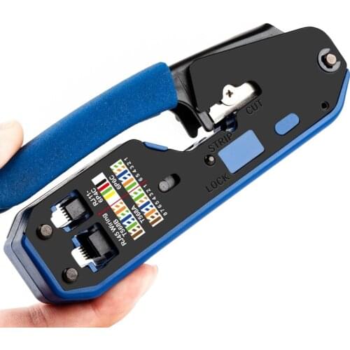 Multi Function Ez Rj45 Network Crimper Cable Crimping Tools For Rj45 Cat7 Cat6 Cat5 Rj11 Rj12 Modular Plugs Metal Clips Pliers
