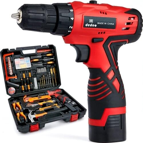 DEDEO Power Tools Combo Kit With 16.8V Cordless Drill 18+1 Clutch for 108 Accessories Home Cordless Repair Tool Set