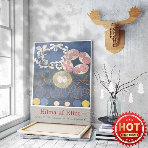 Hilma Af Klint Abstract Art Wall Picture, Hilma Exhibition Museum Poster, Af Klint Vintage Art Poster, Bedroom Living Room Decor