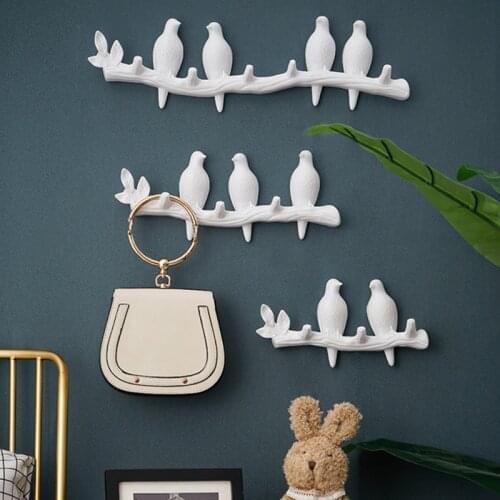 WALL DECORATIONS HOME ACCESSORIES LIVING ROOM HANGER RESIN BIRD HANGER KEY KITCHEN COAT CLOTHES TOWEL HOOKS HAT HANDBAG HOLDER