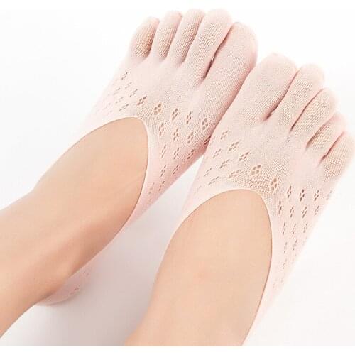 1pair New Arrival Womens Socks Fashion Socks Five Toe Sock Slippers Invisibility For Solid Color Five Finger Socks meias