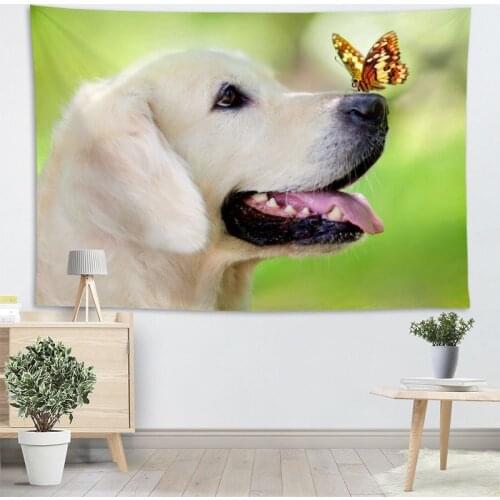 New Labrador Dog Tapestry Wall Hanging Home Decor Fashion Colorful Decor Printed Tapestry Bedroom Carpet Bed Sheets 2.25