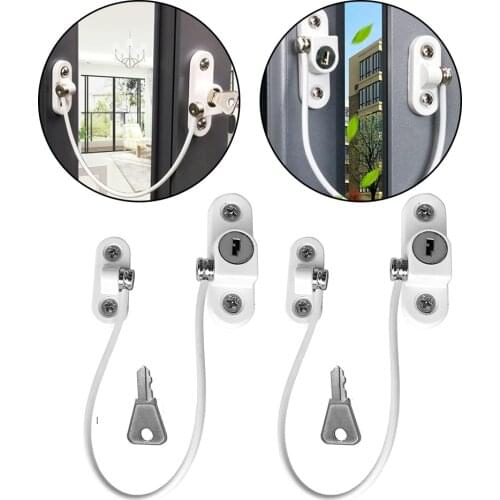 2Pcs/Set Window Locks Children Protection Lock Stainless Steel Window Limiter Baby Safety Infant Security Window Locks