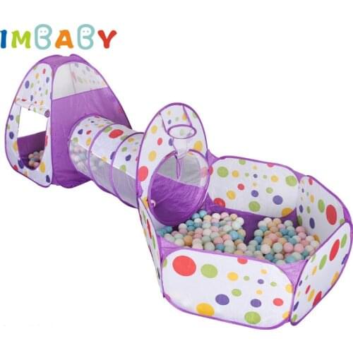IMBABY Kids Tent Baby Toys Pool With Ball Baby Tent Baby Playpen House Crawling Tunnel Ocean for Children Indoor Game Fence Tent