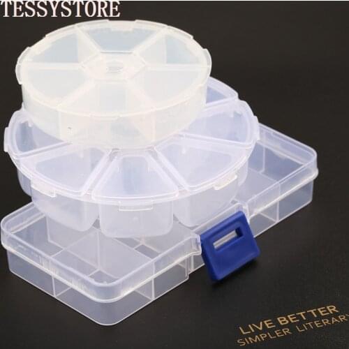 10 sizes Plastic Storage Jewelry Boxes Compartment Adjustable Container for Beads Earring Carrying Cases Jewelry Rectangle Box