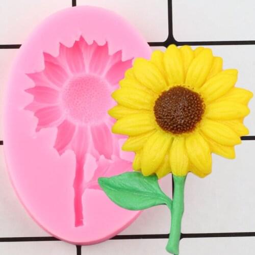 Sunflower Flower Cake Border Fondant Cake Decorating Tools Party Candy Polymer Clay Chocolate Mold Cupcake Topper Silicone Mould