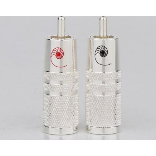 Preffair R1702 HifiX 4pcs/lot Cardas RCA Silver Plated Male RCA connector rca plugs for hifi Audio Cable Connector