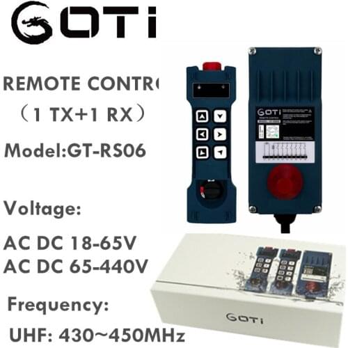 Industrial Wireless Remote Control GT-RS06 6 1 Speed Buttons 18-65V 65-440V UHF for Overhead Crane Instead of F21-E1B F21-E1