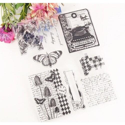17*21.5CM Hot sale Text Transparent Clear Stamps / Silicone Seals Roller Stamp for DIY scrapbooking photo album/Card Making