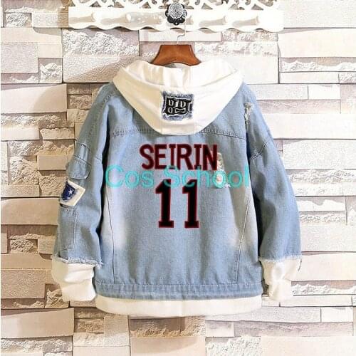 Cos School Anime Kuroko no basuke Denim Jacket Kuroko Tetsuya Cosplay Jeans Coat Autumn Hooded Sweatshirt Outwear Coats