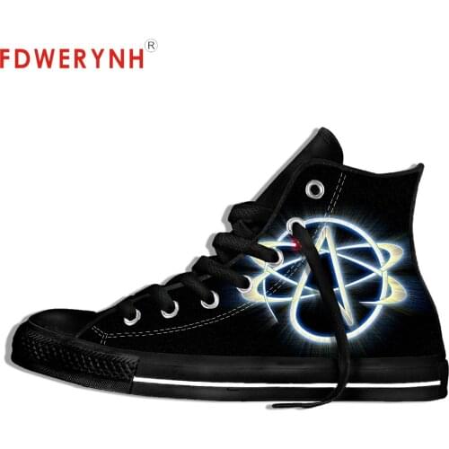 High Top Canvas Mens Casual Shoes Atheist Band Rock Pop Band Metal Music Fashion Lightweight Breathable Shoes For Women Men