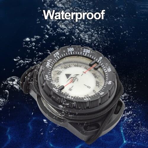 High Quality Underwater Compass Scuba Diving Navigation Compass Portable 50m Waterproof Luminous Dial with Wrist Strap