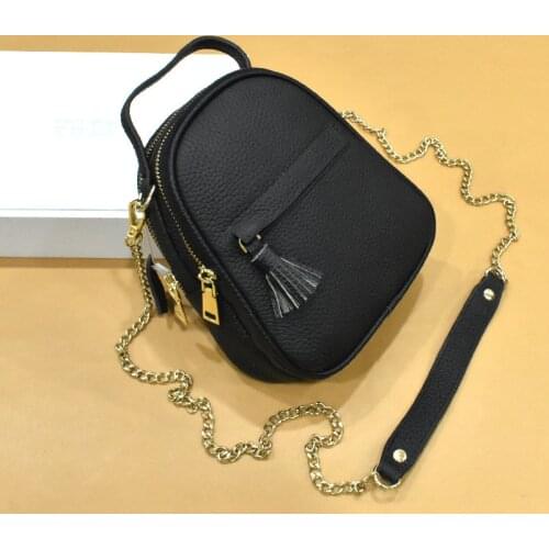 MJ Genuine Leather Women Handbag Chain Crossbody Bag Versatile Female Shoulder Handbags Small Tote Bags High Capacity Purses