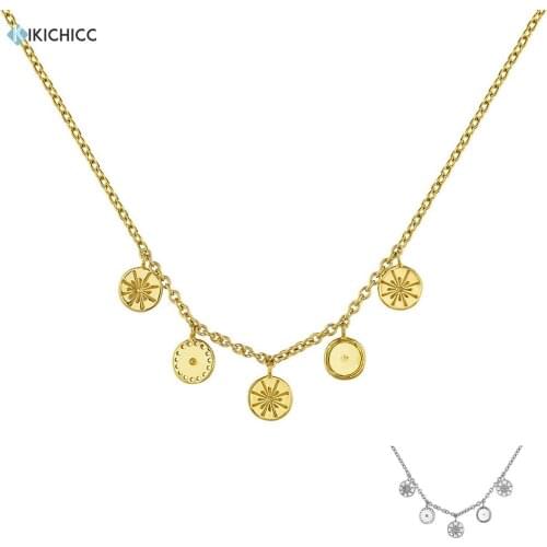 KIKICHICC 925 Sterling Silver Coins Charm Long Choker Chain Necklace 2021 Women Luxury Wedding Jewelry Rock Punk Round Jewels