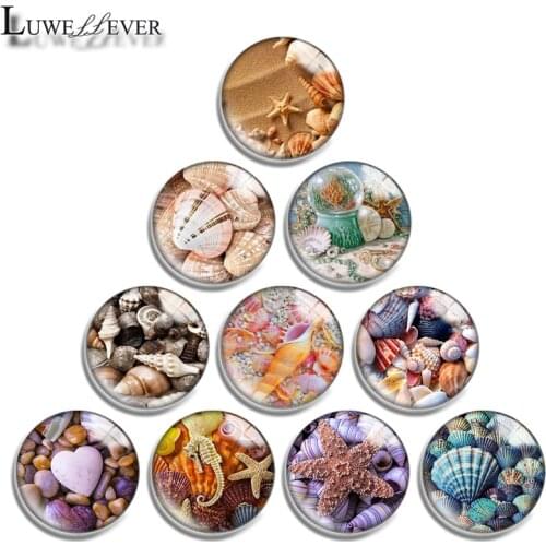 10mm 12mm 16mm 20mm 25mm 30mm 655 Shell Mix Round Glass Cabochon Jewelry Finding 18mm Snap Button Charm Bracelet