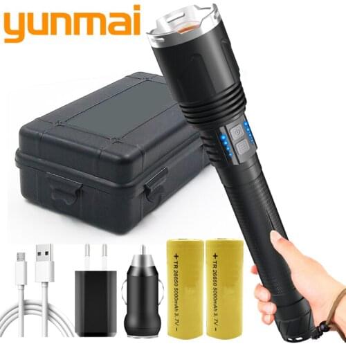 10-core XHP110.2 The Most Brightest Led Flashlight Power Bank Function Torch Usb Rechargeable 18650 26650 Battery Zoom Lantern