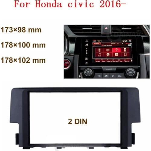 2 Din Fascia Radio DVD Stereo CD Panel Dash Mounting For Honda Civic 2016 Installation Trim Kit Face Frame