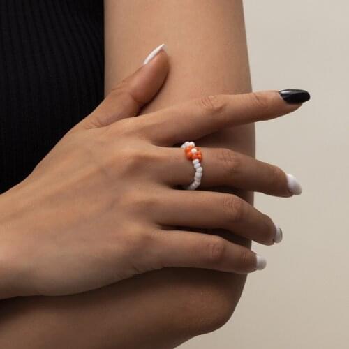 2021Transparent Resin Acrylic Ring Handmade Beaded Rhinestone Colourful Geometric Square Round Rings For Women Party Accessory