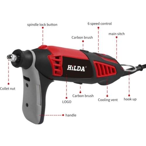 350W 30000RPM Electric Grinder with Handle 6 Speed Control Electric Dremel Engraving DIY Drill Pen Polishing Grinder Machine