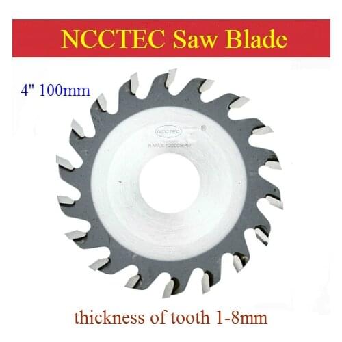 4'' 100mm wood aluminum carbide thick slotted scoring blade | thickness 1-8mm | gangsaw to open a channel Alternate top bevel