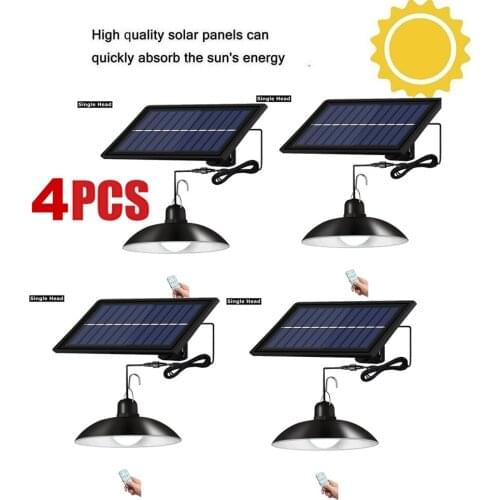 4pcs Retro Lampshade Solar Pendant Chandelier solar Lights Outdoor Light,Wireless Waterproof Exterior Security Wall Light Desig