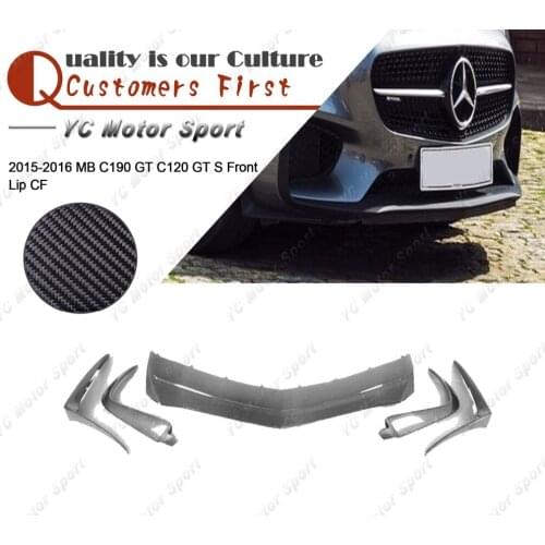 Car Accessories Carbon Fiber Front Lip 5pcs Fit For 2015-2016 MB C190 GT C120 GT S Front Bumper Splitter Lip