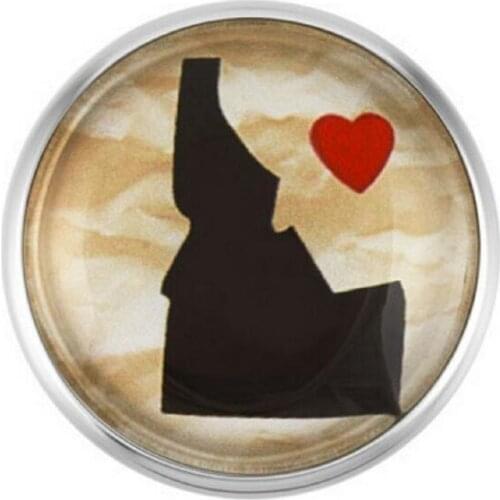 Idaho State Snap Buttons Glass Buttons Snap Charms Fit 18mm Snap DIY Bracelets/Necklace Jewelry 20Pcs/lot