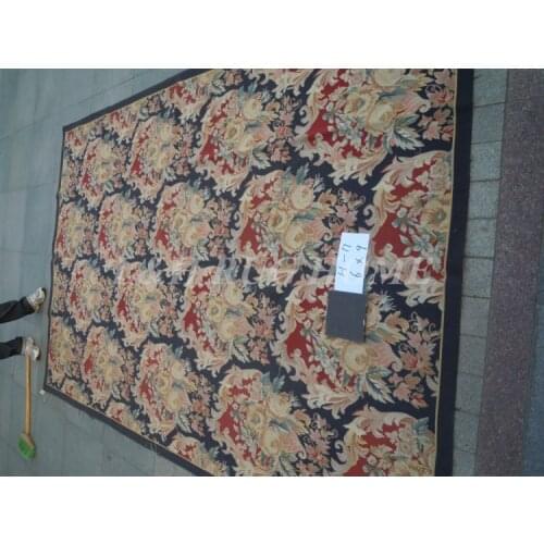 Free Shipping 6'X9' French Aubusson Rug, 100% hand woven New Zealand woolen rug