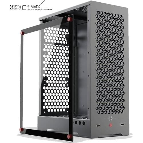 Aluminum alloy large side transparent mATX chassis, In-line long graphics card, ATX power supply 240 water-cooled