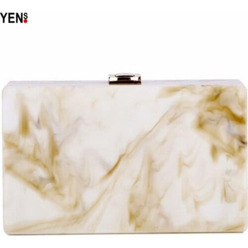 Brand Fashion Wallet Women Messenger Bag Elegant Yellow Ink Print Woman Luxury Shoulder Bag Lady Cute Evening Bag Chain Clutch