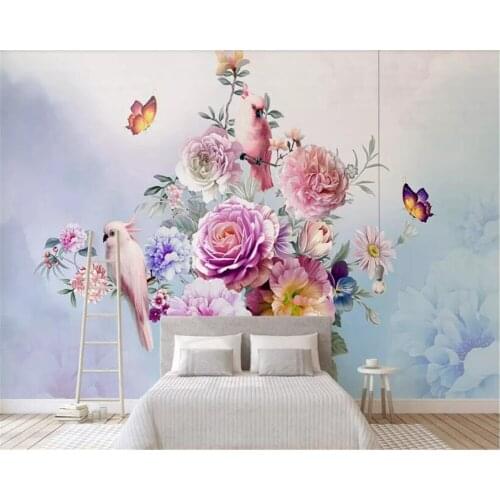 Beibehang papier peint mural 3d Painting wallpaper living room background photo HD floral relief 3D hotel wallpaper mural behang