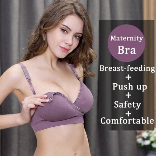 Girl 2019 Sexy Lingerie Deep V Breathable Adjustable Straps Seamless Breast Feed Bra Cross Wire Free Push Up Pregnancy Bra
