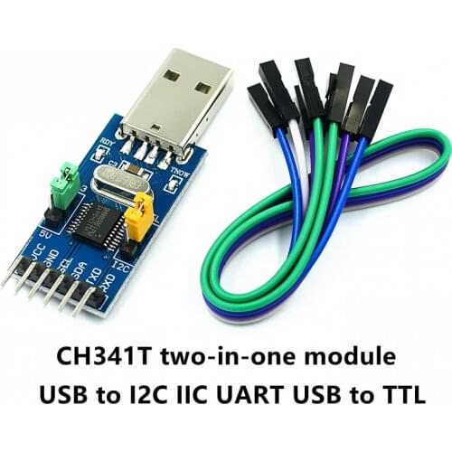 CH341T two-in-one module USB to I2C IIC UART USB to TTL single-chip serial port downloader