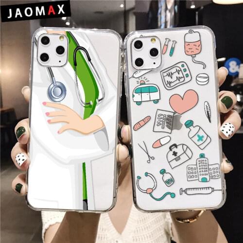 Jaomax Black African American Nurse Phone Case For iPhone 12 11 pro MAX Xs Soft TPU Clear Cover For iPhone 6 7 8 Plus 5s SE2020