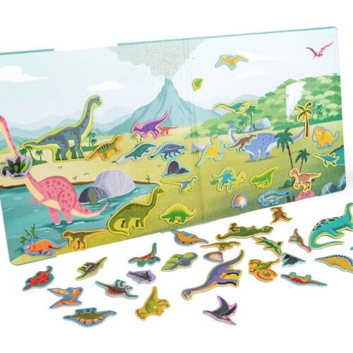 Baby Educational Magnetic Puzzle Toys Children Scene Jigsaw Kids Tangram Montessori Educational Learning Dinosaur Animal Gifts