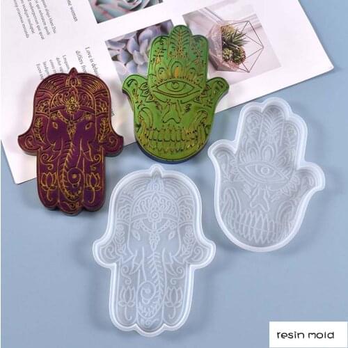1pc Hand of Fatima Resin Mold Eye of God Crystal Epoxy Mold Palm Hand Swing Table Silicone Mold For DIY Jewelry Accessories