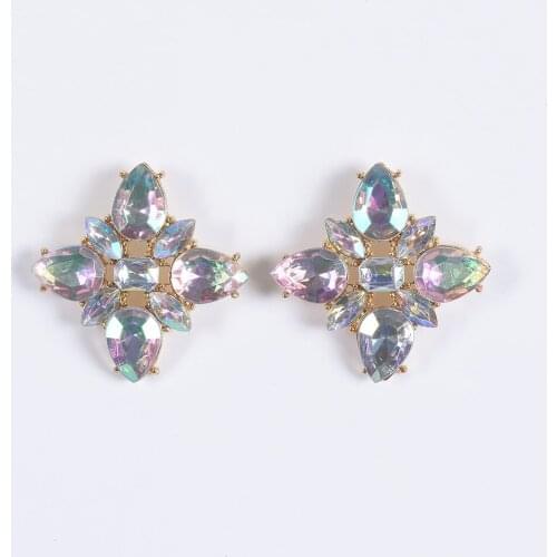 Exquisite Small Crystal Drop Earrings Womens Luxury Rhinestone Glass Cross Earrings For Women Za Earrings Jewelry 2019