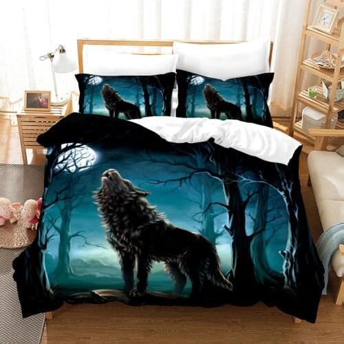 Animal Wolf Bedding Set Modern 3D Print Comforter Luxury Queen King Single Size Duvet Cover Set Home Textile Decor Hot Sale