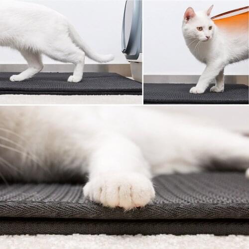 Pet Cat Litter Mat EVA Double-Layer Cat Litter Trapper Mats Waterproof Bottom Non-slip Pet Mat