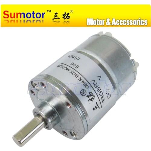 33GBRV DC 12V OD 37mm small Electric Reduction Metal Gear Motor low speed for DIY engine RC smart car Robot model Money detector