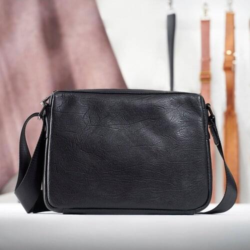 Casual Mens Shoulder Bag Genuine Leather Original Trend Messenger Bag Fashion Small Crossbody High Quality Leather