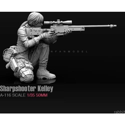 1/35 (50mm) Resin Kits Sharpshooter Kelley female sniper Soldier resin self-assembled A-116