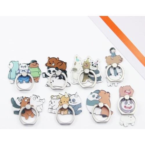 New Arrival 1 Piece Cartoon Bear Adhesive Mobile Phone Holder Ring Quality ABS Facial Expression Series Finger Ring Phone Holder