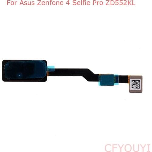 Original Home Key Fingerprint Sensor Button Flex Cable Repair Part for Asus Zenfone 4 Selfie Pro ZD552KL - Black
