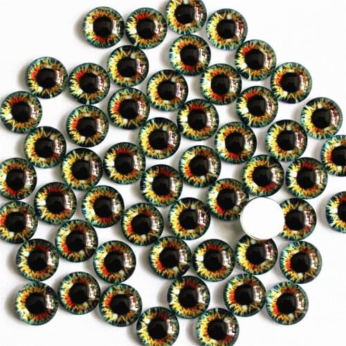 From 8mm to 25mm Brown Round Dragon Eyes In Pairs Pattern Glass Flatback Photo Cabochons Base DIY Msking Accessories K06229