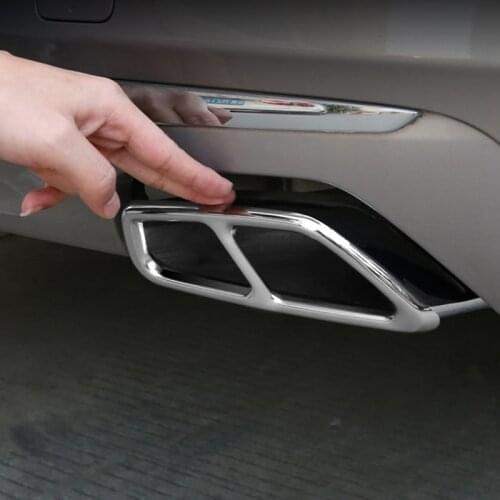 A Pair Car Styling Tail Throat Exhaust Pipe Frame Decoration Sticker Trim For BMW 5 6 Series G30 G38 G32 2017-2020 Accessories