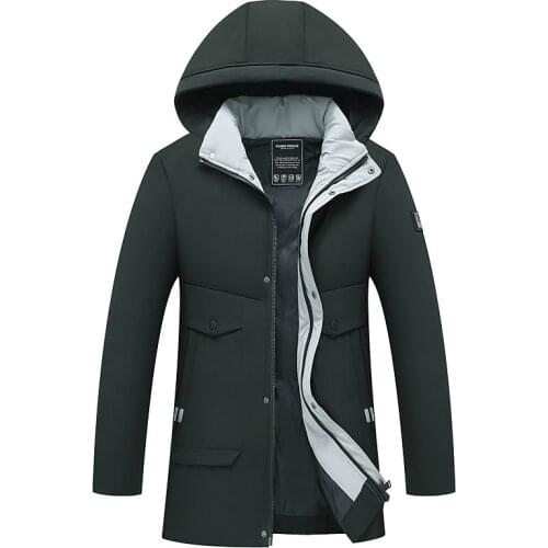 Plus Size XXXL 4XL Snow Long Men Parka Hooded Waterproof Casual Pacthwork Winter Coat Jacket Men Regular Zippers Warm