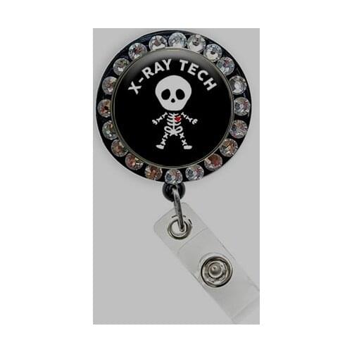 Retractable id badge reel Xray Tech Skeleton